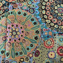 millefiore Brown Teal Gray Multicolor Geometric kaffe BTY