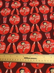 CUSTOM MADE…1 Yard Betty Boop Coca-Cola Cotton Fabric 36” X 54”