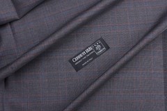 Lanificio Cerruti 130’s Gray check color pattern wool suiting fabric 3.4m