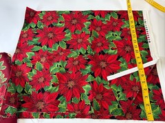 Christmas Poinsettia Cardinals Holly Fabric Lot Destash Assorted Sizes 4+ lbs