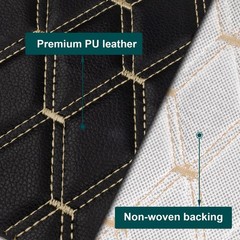 Quilted Faux Leather Upholstery Fabric 63″ Wide Diamond Stitch Foam Back By Yard