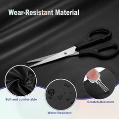 PU Faux Leather Fabric 0.4 Yards Synthetic Leather Material Black