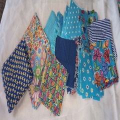 Bundle of Blue Quilt Squares, 135 squares, 13 designs, 4.5 inch squares