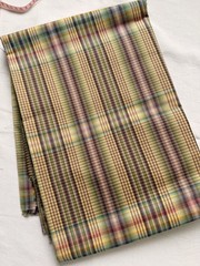 NOS Upholstery fabric multi plaid reversible heavy check cotton 55″ x 93″