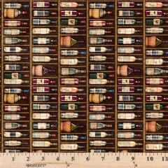 Cork & Barrel Wine Bottle Stripe 31170 X Fabric By half yard continuous cut