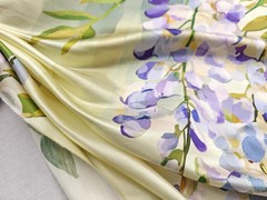 Flower Natural Charmeuse Linen Silk Material Heavy 31 Momme Silk Linen Fabric