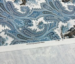 P KAUFMANN JOCKEY CLUB SAPPHIRE BLUE HORSE TOILE MULTIUSE FABRIC BY YARD 54″W