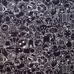 1/2 Yard Organic Cotton – End Papers | Black by Charley Harper