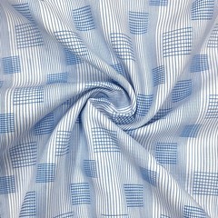 Mens Shirt Fabric Royal Blue Geometric Checks Apparel Upholstery Cotton Material