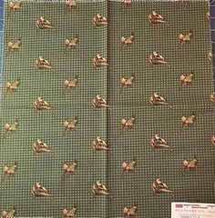 Stout Bros Pheasants Fabric Sample Remnants 2 Colors and 2 Sizes Available