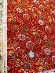 India Floral Vase Fan Parasol Andover Fabrics (17.5” X 42”Yd) PREWASHED RARE