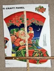 Cranston VIP Santa Jumbo Christmas Stocking Panel Cut & Sew 30” Laurie Cook