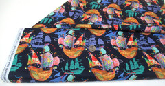 Michael Miller quilt-craft fabric ROYAL SAILING SHIPS navy 7 yds (ddc-12610)Bolt