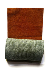 Hand Dyed Wool for appliqué, rug, crafts: (6) 4.5″ Charm Sq; Spring ETone 4.5-1