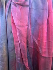 Multi color of Red,Blue & Purple on soft chiffon Fabric By the Yard 46″ wide