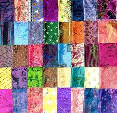 ABB Pure Silk Saree Fabric Squares 15Pc for Craft, Quilting & Doll Dress