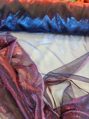 Fabric By The Yard Iridescent Mesh Stretch Two Tone Blue Red