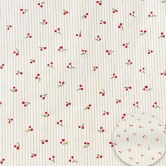 150x50cm Cherry Stripe Breathable Cotton Fabrics for DIY Sewing Summer Clothing
