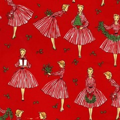 Michael Miller Retro Holiday Hostess Christmas Cotton Fabric BTY x 44″ Wide