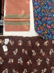 10 Pieces Of French Antique Textiles. Cotton, Linen, Print, Jacquard. Quilting.