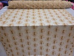 Fabric Sold By The Yard Gold Lace Beads On Mesh Embroidery Sequin Floral Flowers