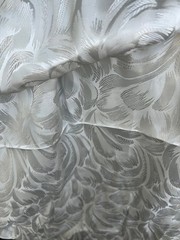 Silver Grey brocade Jacquard fabric dress runner Satin Floral By the Yard 46″ w