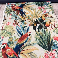Outdoor/UV Fade Resistant Stain Mildew Parrot Print Fabric 7.5 yards 54”