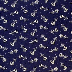 Pear Fabric PRE-CUT 1.5 YARD PIECES Vintage Farmhouse Country Blue 100% Cotton