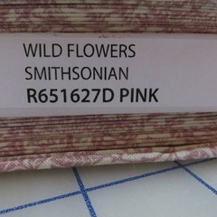 Yard ~ Smithsonian Wild Flowers Silhouette, Pink~ $3.99 Ships ANY Amount Fabric