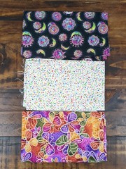 Lot of Fabric, butterfly, sun and moon, dots, multicolor, 7oz