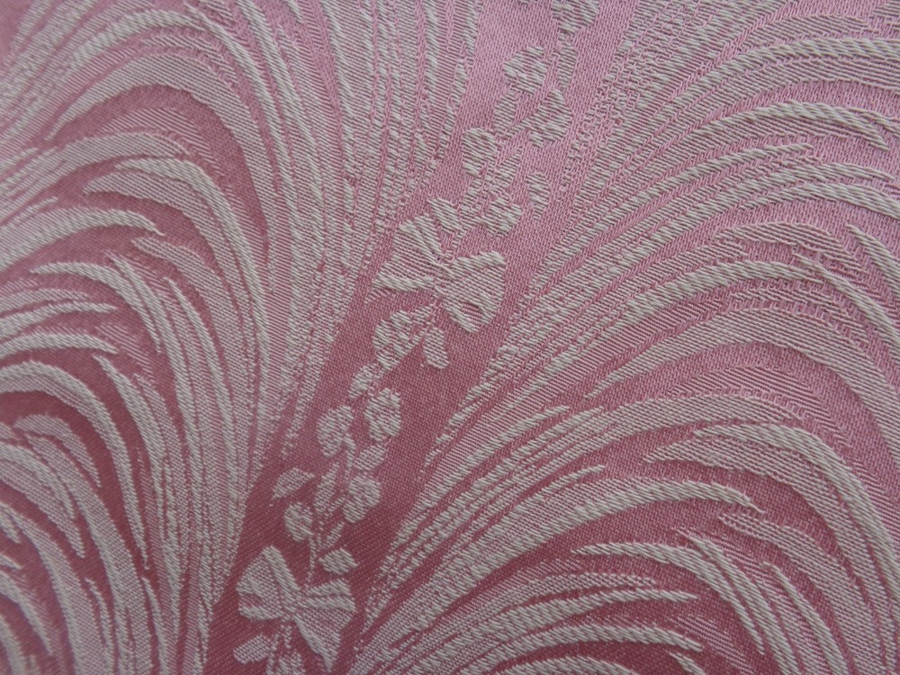 Vtg Rose & Cream Damask Brocade~UNUSED~Lg Piece 60″ x 40″