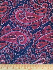 Blue paisley Printed spandex stretchable Fabric wrinkle resistant 60” W Sold BTY