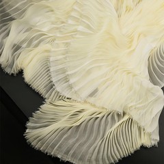 Accordion Pleated Chiffon Fabric for slip dress tunic wrap couture handcraft