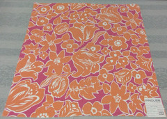 Pindler Chic Floral Orange Tulip Fuchsia Cotton Designer Fabric Sampler 23 x 24