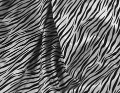 Silver Black Tiger Velvet Flocking Fabric 60” Width Sold By The Yard Zebra