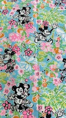 Mickey And Minnie Lily Fabric 36” X 58”