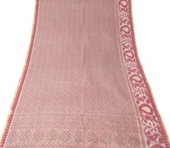 Sushila Vintage Brown Scrap Saree Art Cotton Printed & Embroidered Sari Fabric