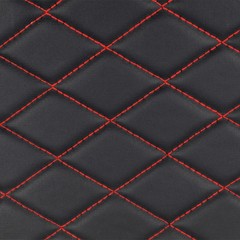 Black Red Faux Leather Fabric With Foam Backed Car Vinyl Headliner 63″ W