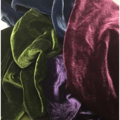 Silk VELVET Victorian Jewels Fabric Sample Set Remnants Lot 6×45″ each