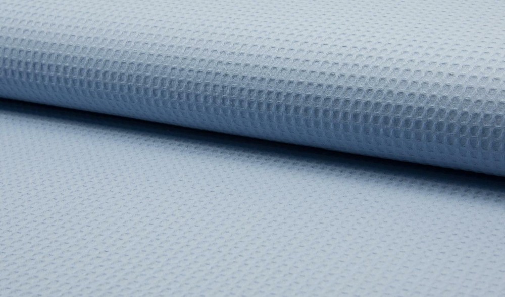 100% Cotton WAFFLE Honeycomb Pique Fabric Material – DUSTY BLUE