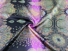 58” Wide By Yards Soft Shirt Material Charmeuse Paisley Patchwork Satin Fabric