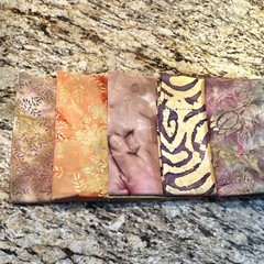 Batik bundle Hand-Dyed Multicolor Fabric Nature Abstract. 5 cuts 1 yard each
