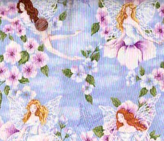 Nature fairies blue flowers pretty Timeless Treasures fabric