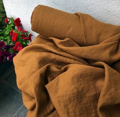 100% Organic Cotton Fabric By The Yard Ginger Ochre Soft Sewing Material 58″ W