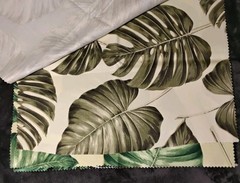 SUNBRELLA MONSTERA LEAF FABRIC SAMPLES, 25″ X 25″ SOLLIS PATTERN, ACRYLIC