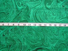 1 2/3 yd Cotton Fabric Various Green Swirls All Over, Liquid Paint