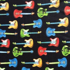 Guitars Allover Print Fleece Fabric – 60″ Wide – Sold by The Yard & Bolt