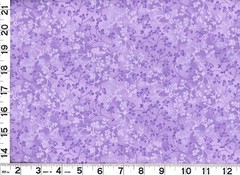 Small Purple Flowers of Leafy Vines on Purple Quilting Sewing Fabric by Yd #1125