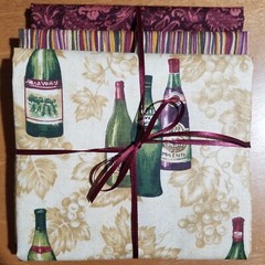 VTG ~ Wine Bottle FQ Bundle ~ cotton ~ grapevine wine bottle grapes ~ NEW ~