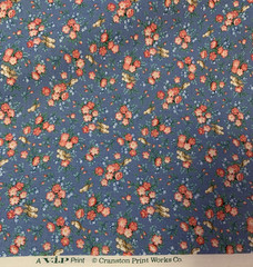 Vtg Allover Floral Print Fabric With Birds Cranston VIP Print Pink Tan Blue BTY